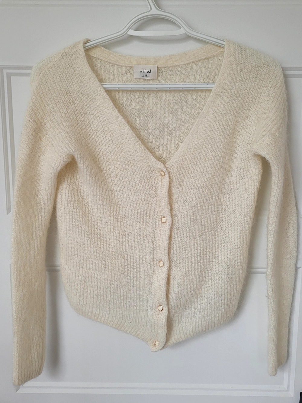 Aritzia Wilfred Front to Back Reversible Cardigan - Cream - XXS (Alpaca/Mohair)